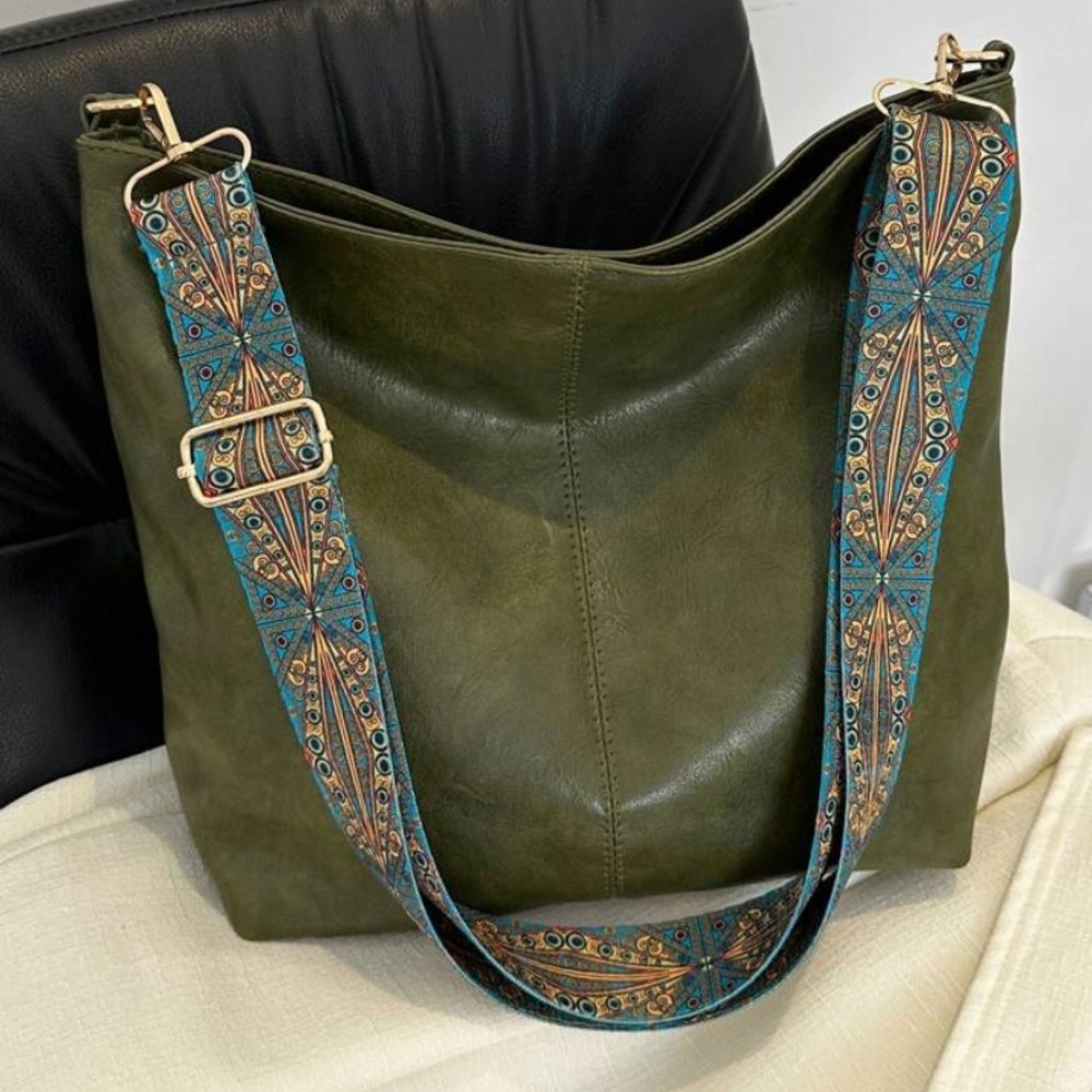 Womens Leather Shoulder Bag NEW Vintage Faux Leather Handbag Adjustable Length